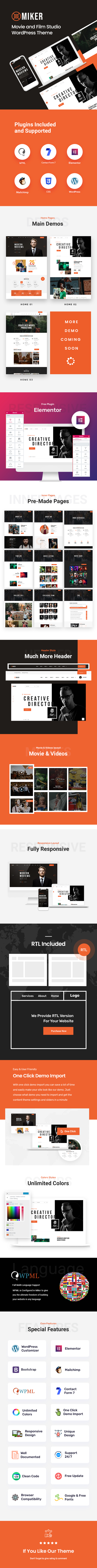 Miker - Movie and Film Studio WordPress Theme