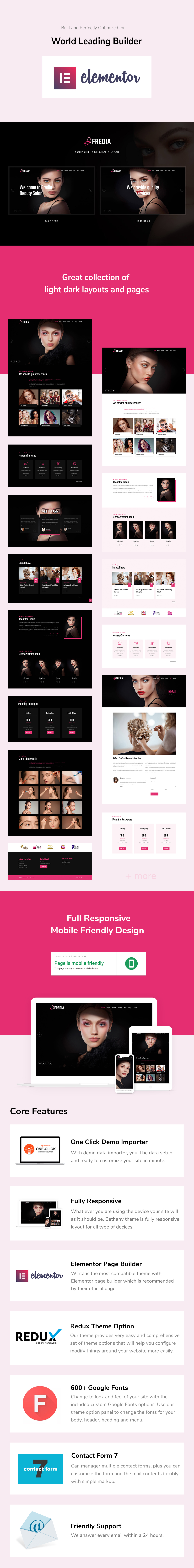 Fredia - Makeup Artist WordPress Theme