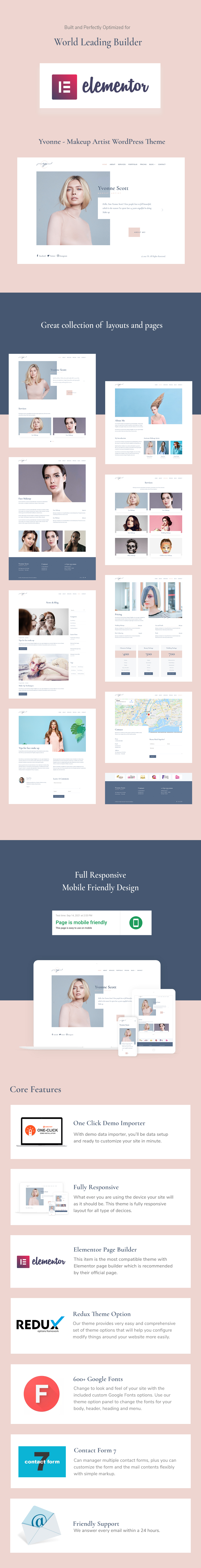 Yvonne - Makeup Artist WordPress Theme