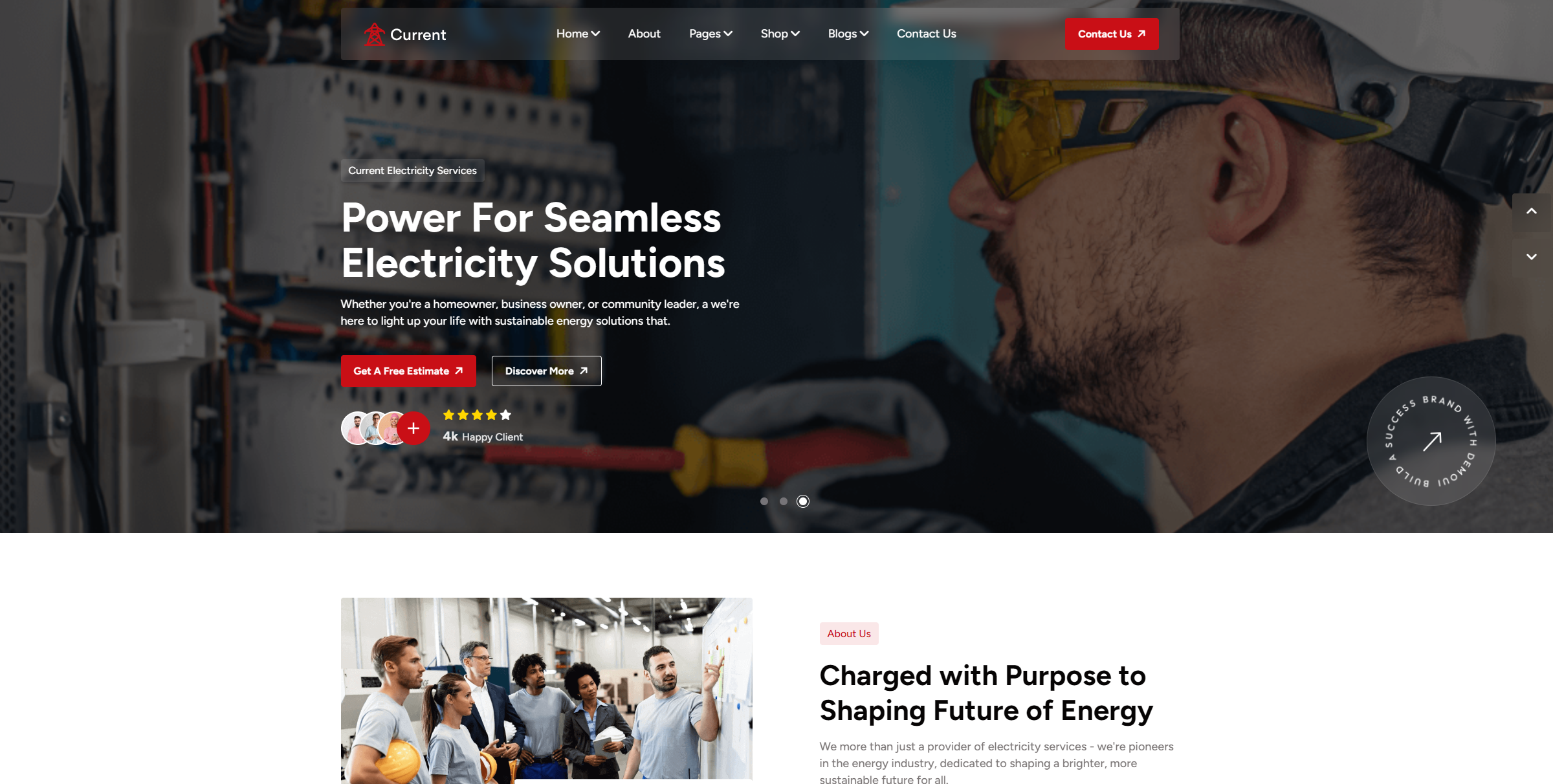 Current – Electricity Services WordPress Theme