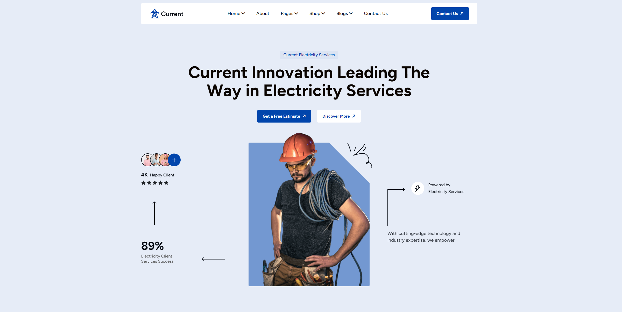 Current – Electricity Services WordPress Theme
