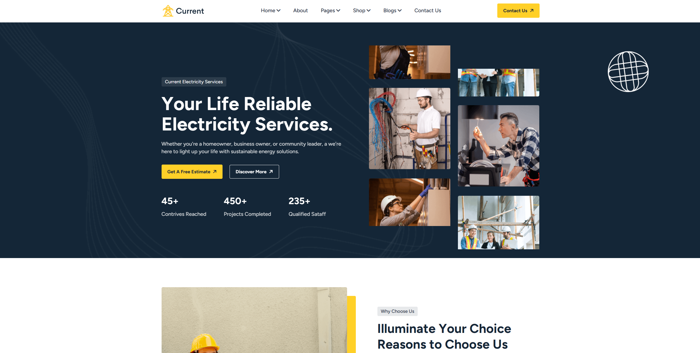 Current – Electricity Services WordPress Theme