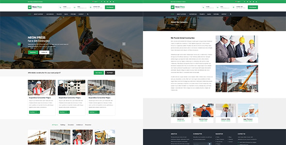 Neon-Press – Construction Business HTML Template