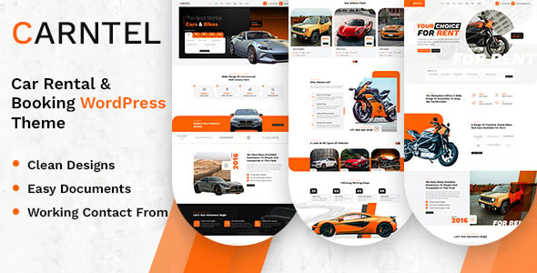 Carntel – Car Rental & Booking WordPress Theme