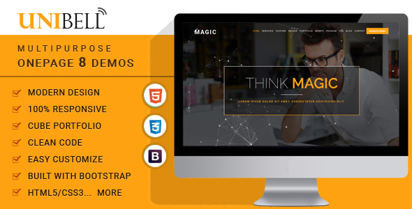 Unibell – Multipurpose Onepage WordPress Theme