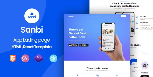 Sanbi – App Landing Page WordPress Theme