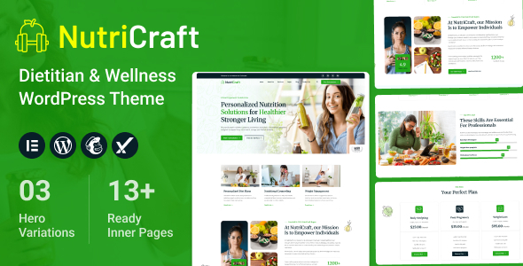 NutriCraft – Dietitian & Wellness WordPress Theme