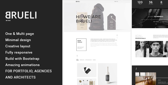 Brueli – Minimal Portfolio / Agency / Architect WordPress Theme